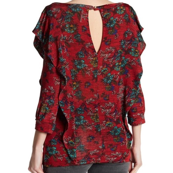 NWT Free People Dock Street Red Floral Top - Picture 3 of 3